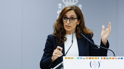 Mónica García, ministra de Sanidade, tras o pleno do Consello Interterritorial. Europa Press / Carlos Luján