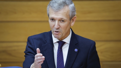 O presidente de la Xunta, Alfonso Rueda, durante a última sesión de control ao Goberno do ano celebrada no Parlamento de Galicia (EFE/Lavandeira jr)