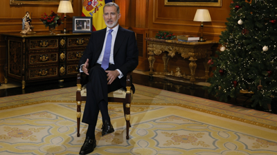 O rei Filipe VI ofrecendo o seu tradicional discurso de Noiteboa o pasado 24 de decembro de 2023 (Foto de ARQUIVO/POOL)