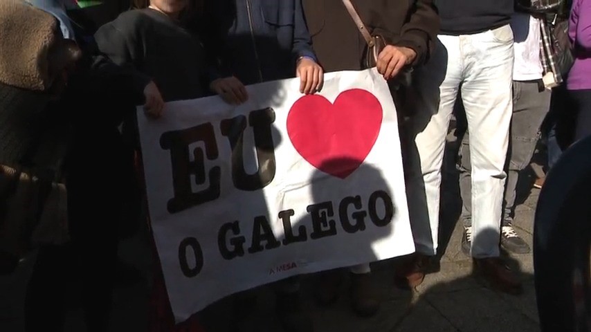 Manifestación da plataforma Queremos Galego en Santiago de Compostela o pasado 17 de novembro (TVG).