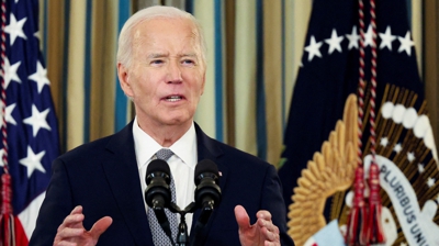 Joe Biden na Casa Branca esta semana. REUTERS/Kevin Lamarque