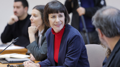 A portavoz nacional do BNG, Ana Pontón, nunha conferencia de prensa, hoxe xoves en Santiago de Compostela (EFE/Lavandeira jr)