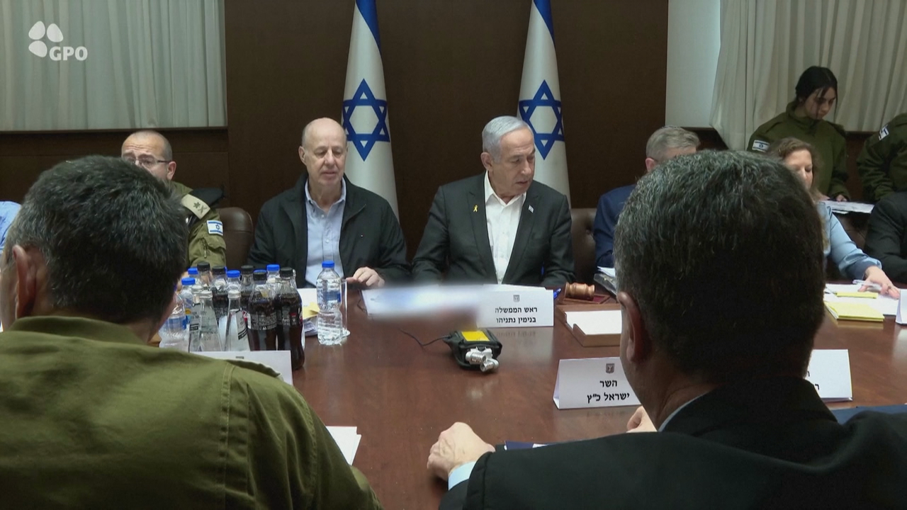 Netanyahu na reunión do Gabinete de Seguridade israelí