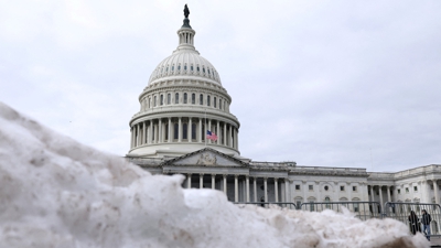 Morea de neve ás portas do Capitolio. REUTERS/Amanda Perobelli