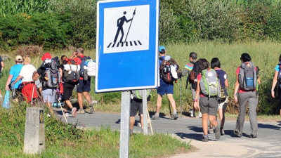 Peregrinos de camiño a Santiago de Compostela/USC