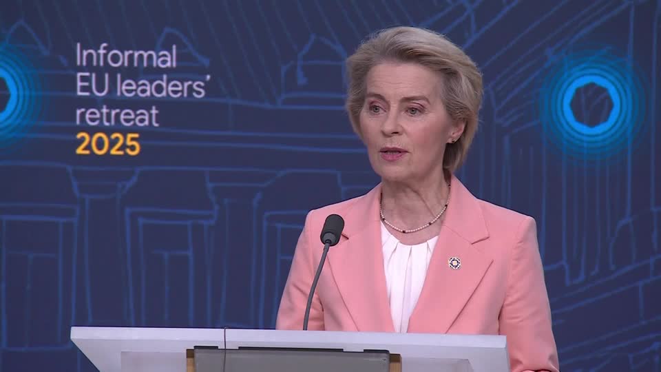 Ursula Von der Leyen, ao termo do cumio informal de líderes da UE (Reuters)