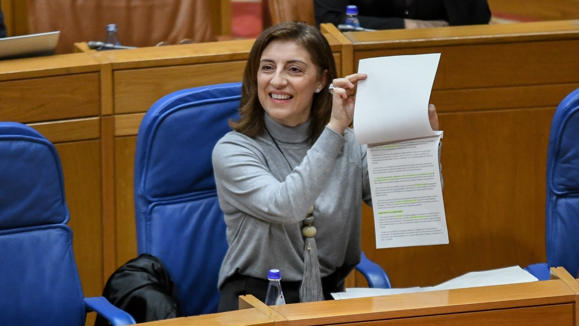 A conselleira de Medio Ambiente, Ángeles Vázquez, no Parlamento (Monica Arcay Carro)