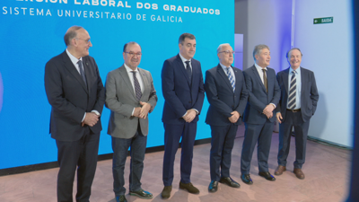 O conselleiro de Educación e os reitores das tres universidades galegas asistiron á presentación do estudo realizado pola ACSUG