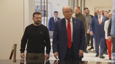 O presidente Donald Trump e o presidente Volodimir Zelenski