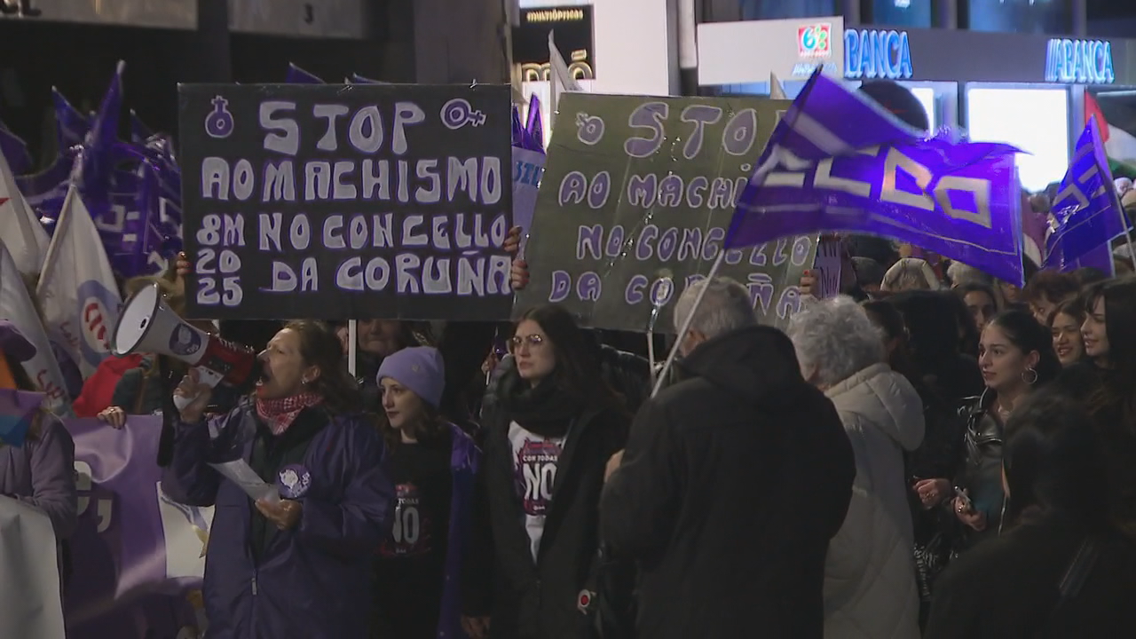 Manifestación polo 8-M na cidade da Coruña