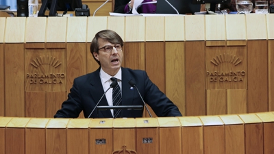 O conselleiro de Facenda, Miguel Corgos, este martes no Parlamento (EFE/Xoán Rey)