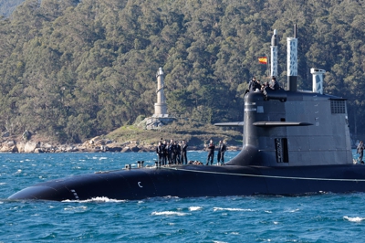 O submarino Isaac Peral a súa chegada a Escola Naval Militar de Marín/Lavandeira jr/EFE