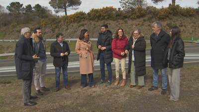 Deputados do PP de Lugo e Pontevedra visitan un treito da N-640 en Monterroso