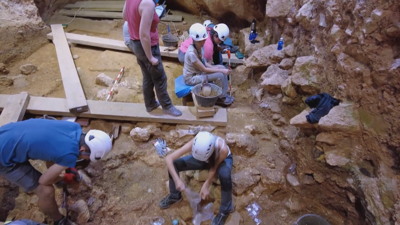 Unha imaxe das escavacións en Atapuerca