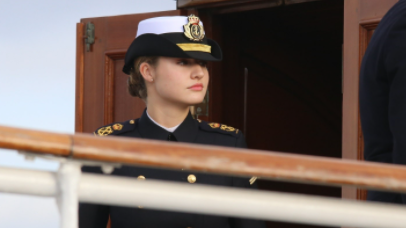 A princesa Leonor no buque escola Juan Sebastián Elcano