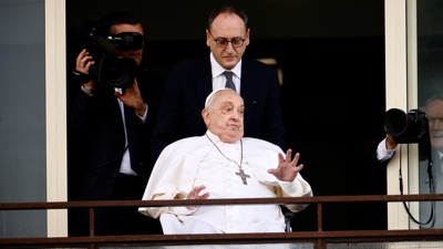 Primeira aparición pública do Papa dende o seu ingreso. REUTERS/Yara Nardi